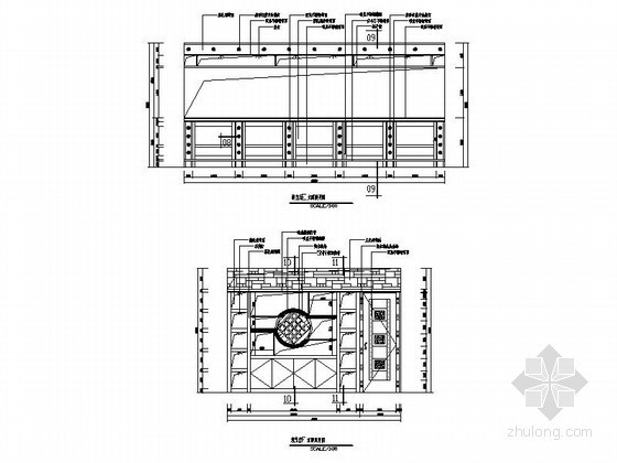 cad酒柜挂酒架立面图资料下载-演艺酒吧柜立面图
