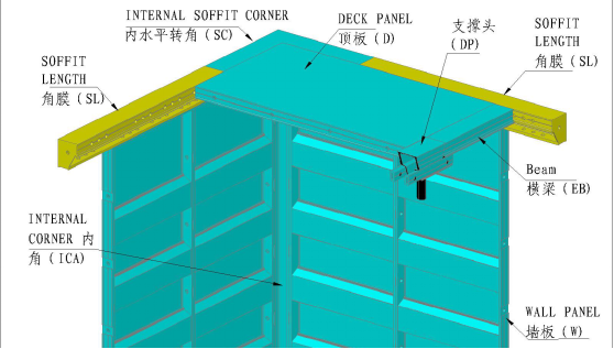 住宅项目铝合金模板施工方案-楼面顶板安装示例