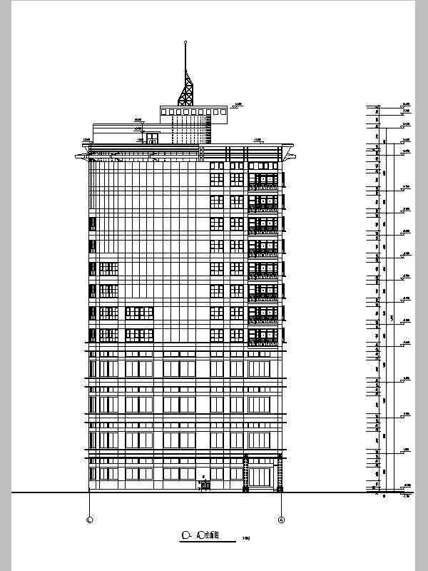 现代高层宾馆酒店建筑资料下载-现代高层椭圆形酒店建筑设计施工图CAD