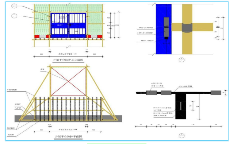 中国建筑四局安全文明施工管理标准化图集（共131页，图文丰富）-井架防护图㈡