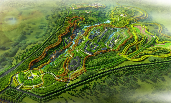 [河南]石窟山林地旅游度假区景观设计方案（2016最新）-养生度假区景观效果图
