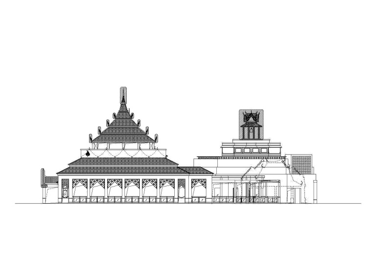 会议馆建筑施工图资料下载-世博会泰国馆建筑施工图