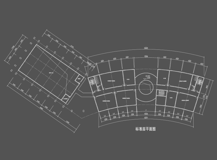 [江西]现代风格新余仙女湖中学规划设计方案文本（JPG）-科技楼标准层平面