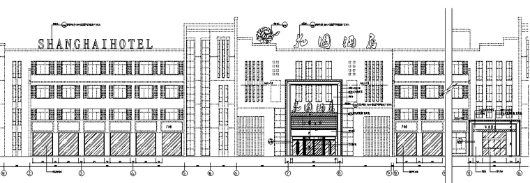 歙县花园酒店项目全套施工图+效果图-室外立面图