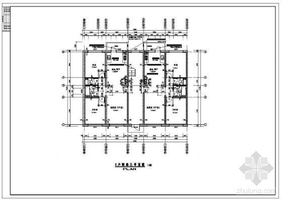 室内户型两室资料下载-某两室两厅板式住宅端户型平面（90平米以下）