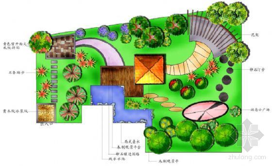 景观节点方案平面资料下载-某天台花园景观设计平面方案