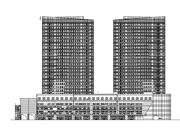 公寓式住宅建筑施工图设计资料下载-[黑龙江]高层双子塔式住宅建筑施工图（含商业影院建筑）