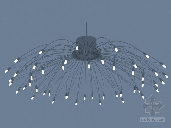 花式灯具cad资料下载-漂亮花式吊灯3D模型下载