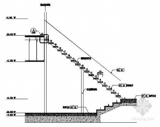 室内楼梯结构资料下载-某室内悬挑楼梯节点构造详图