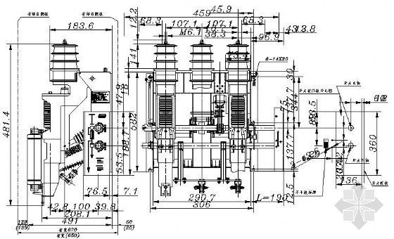 真空交流接触器接线图资料下载-高压真空负荷开关外型图