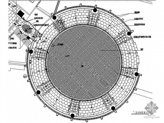 圆形花园cad资料下载-花园酒店圆形游泳池装修图
