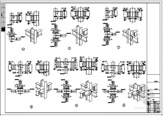 框架梁柱节点钢筋资料下载-某钢框架梁柱连接节点构造详图