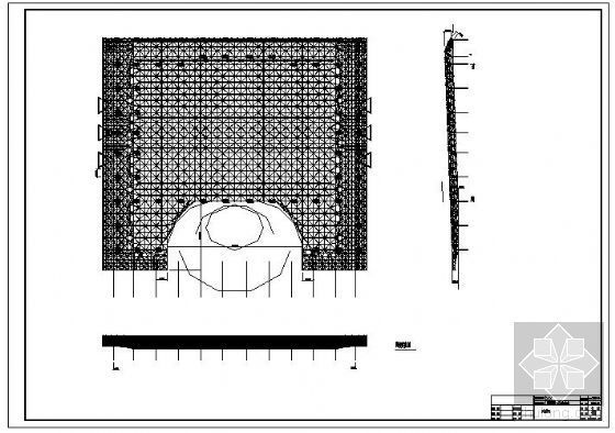 钢网架剖面资料下载-某钢网架体育馆结构设计图