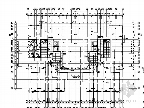 某市23层现代风格独栋住宅建筑施工图-23层现代风格独栋住宅建筑平面图