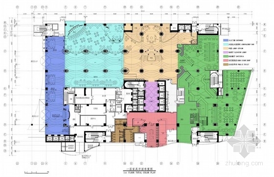 室内家具平面彩色素材资料下载-[上海]金融贸易中心高档现代五星级酒店室内设计方案