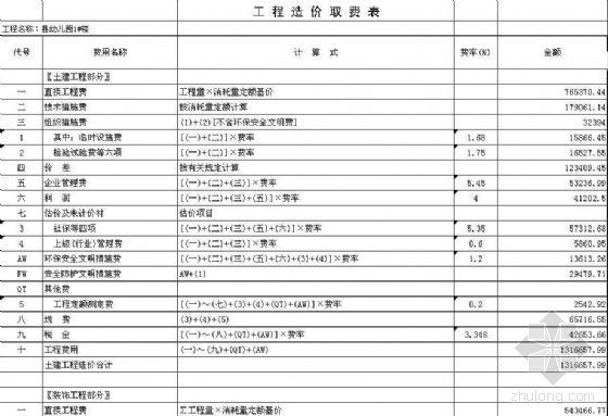 江西省定额书资料下载-[江西]幼儿园工程预算书