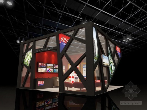 展示展厅设计3D资料下载-展会展厅3d模型下载