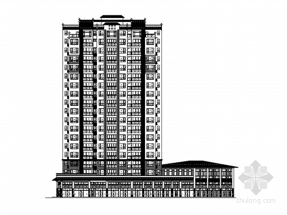 徽派建筑图su资料下载-[广东]十八层徽派住宅建筑施工图