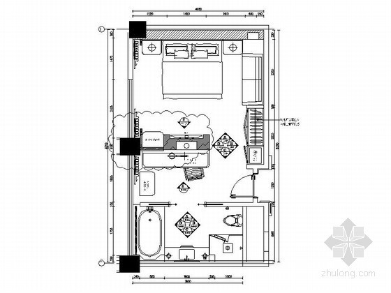 奢华欧式双床型客房资料下载-[山东]某奢华大酒店客房D施工图