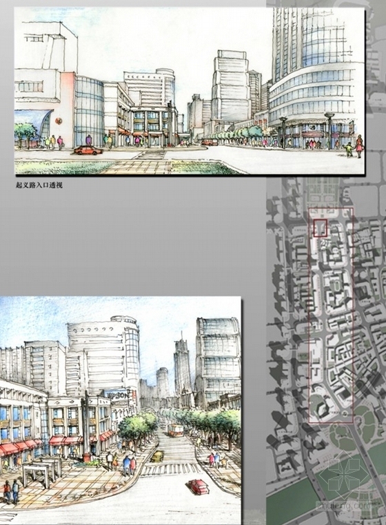 [广州]传统中轴线旧城改造规划设计方案-入口透视图