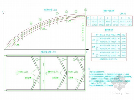 钢管横撑与腰梁资料下载-钢管砼拱桥主桥拱肋横撑布置图