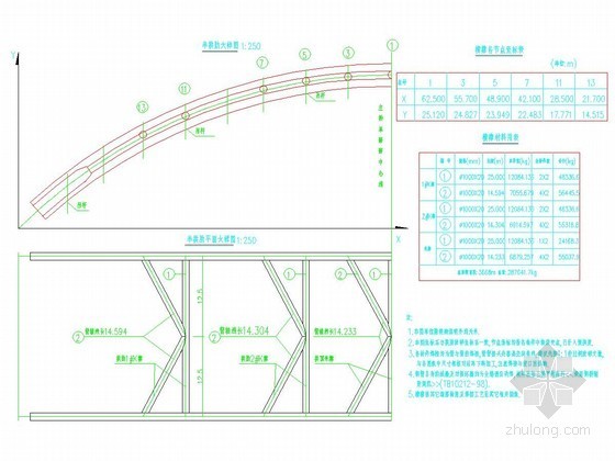 房屋建筑工程横道图60天资料下载-钢管砼拱桥主桥拱肋横撑布置图