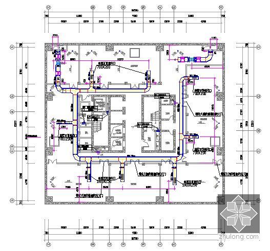 [安徽]综合客运站建筑及安装工程量清单计价实例(含全套图纸)-综合楼地下二层通风平面图