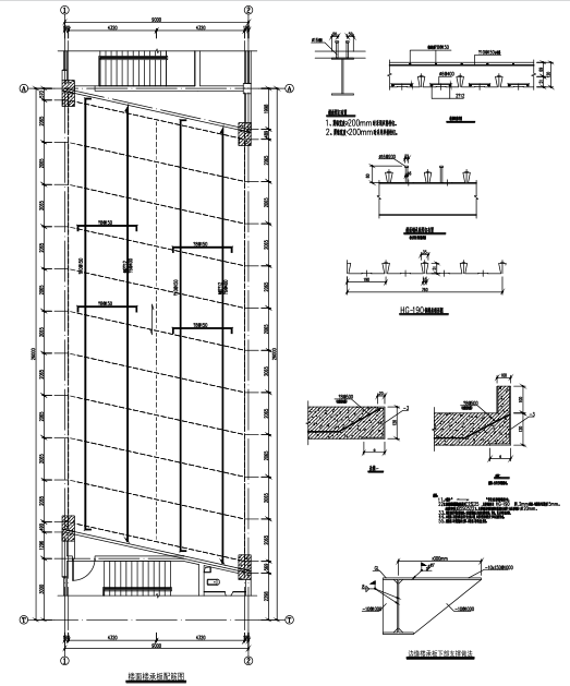 钢结构连廊结构施工图（CAD、12张）-楼面楼承板配筋图