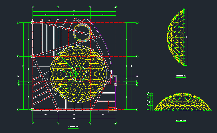 单层凯威特网壳球形采光顶结构设计施工图_3