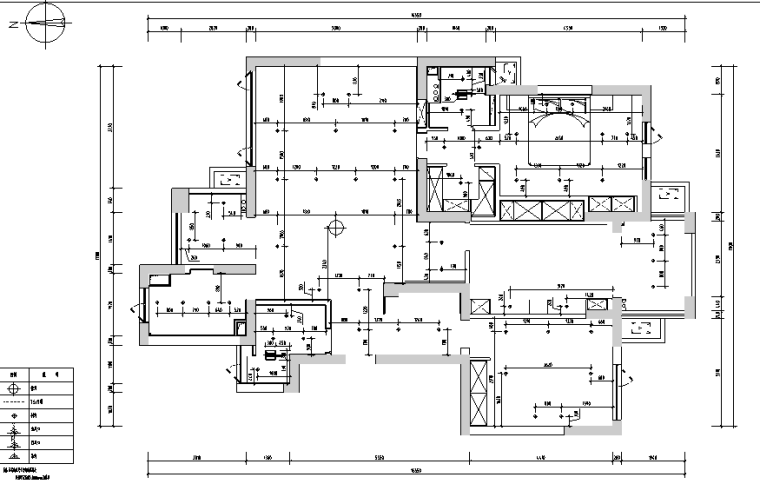 现代风格住宅设计施工图（附效果图）-天花灯具尺寸图