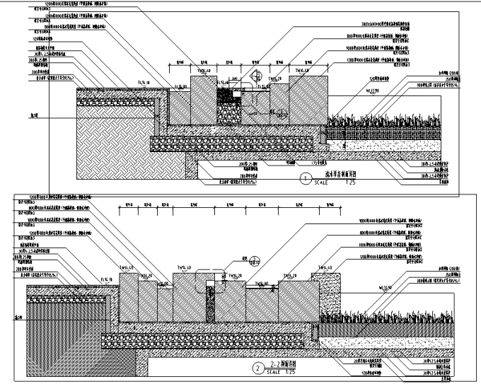 [浙江]流动地景自然生态大学校园景观规划设计全套图纸（方案+CAD施工图+PDF施工图+实景图）-流水琴音设计详图