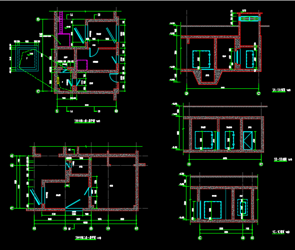 框架结构地下一层车库建筑、结构施工图纸-人防口部.png