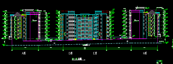 沿街街景改造方案资料下载-沿街多层商住楼立面方案扩初图