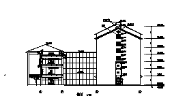 6层对称式新中式风格宾馆设计建筑图