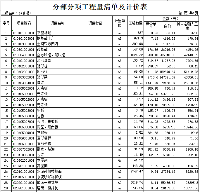 3618平米六层框架结构住宅楼(含施组工程量计算清单计价）_2