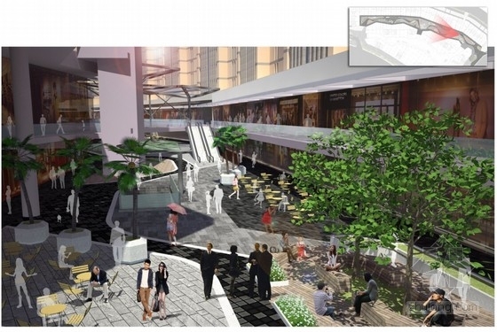 [福州]广场商业街景观深化设计方案（知名公司设计）-效果图 