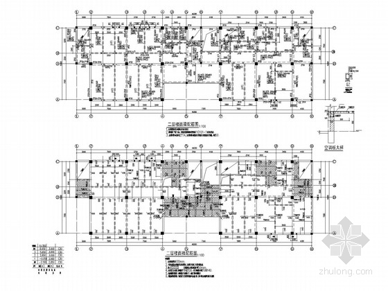 屋面层楼面结构施工图资料下载-三层框架研发楼结构施工图(条基)