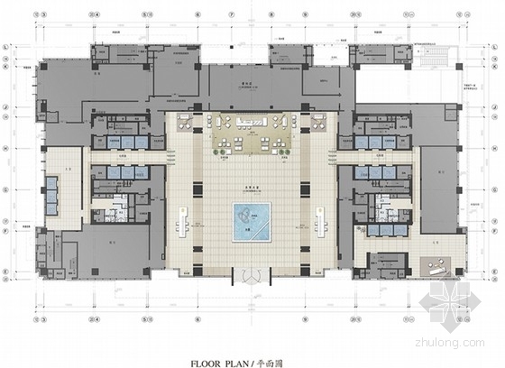 CAD写字楼广场资料下载-[河南]购物中心广场现代风格写字楼装修设计方案
