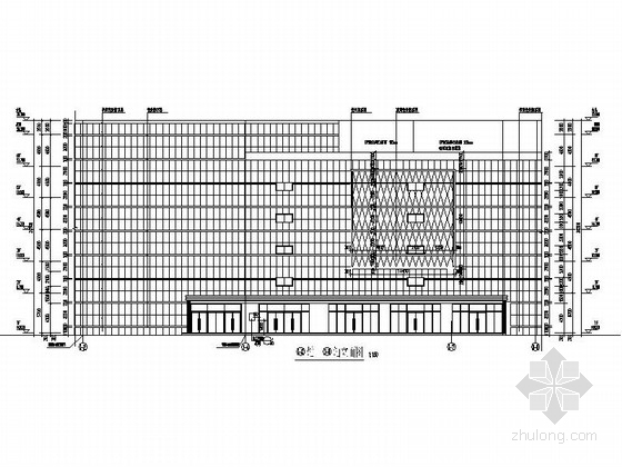 [黑龙江]高层现代风格建材城建筑设计施工图-高层现代风格建材城建筑设计剖面图 