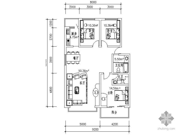住宅室内布置cad资料下载-18个住宅户型CAD平面布置图