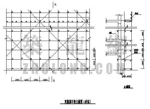 脚手架cad立面图资料下载-双排脚手架立面图