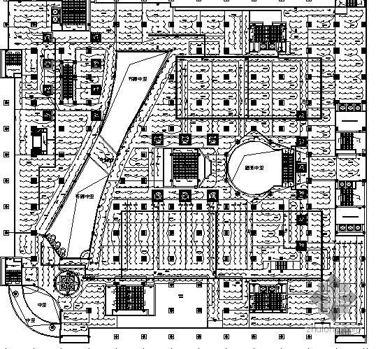 商场综合大楼平面图资料下载-天津某高档商场电气照明平面图