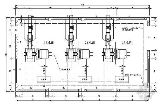 垂钓台CAD设计图资料下载-某冲击式电站3台小机组厂房设计图