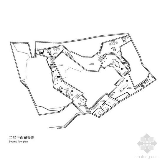 某特色居住区中式住宅建筑方案文本（MADA作品）-二层平面布置图