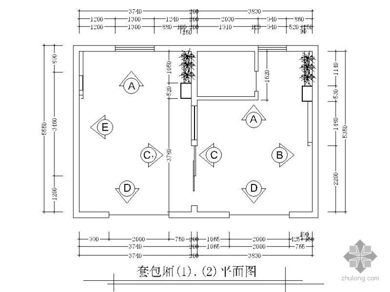 酒楼包间cad图资料下载-酒楼包间装修图