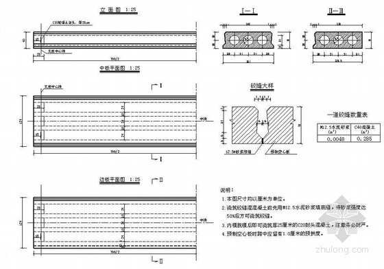 平板混凝土桥资料下载-钢筋混凝土平板桥中、边板一般构造节点详图设计