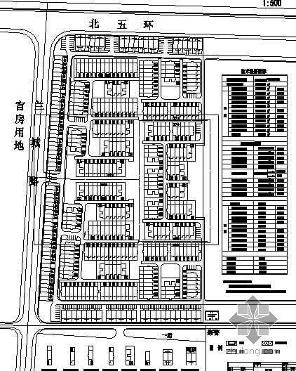 多层住宅小区规划平面资料下载-云南保山某住宅小区规划平面图