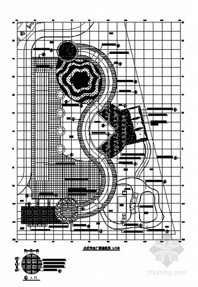 园林广场铺装cad平面图资料下载-公共活动广场铺装平面图