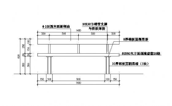 园林景观休息坐凳资料下载-休息坐凳详图