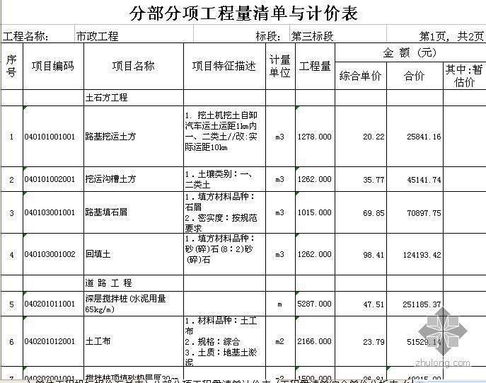 广东省某市政工程清单报价书-3